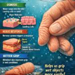 Why fingers wrinkle after staying in water and how vasoconstriction works**