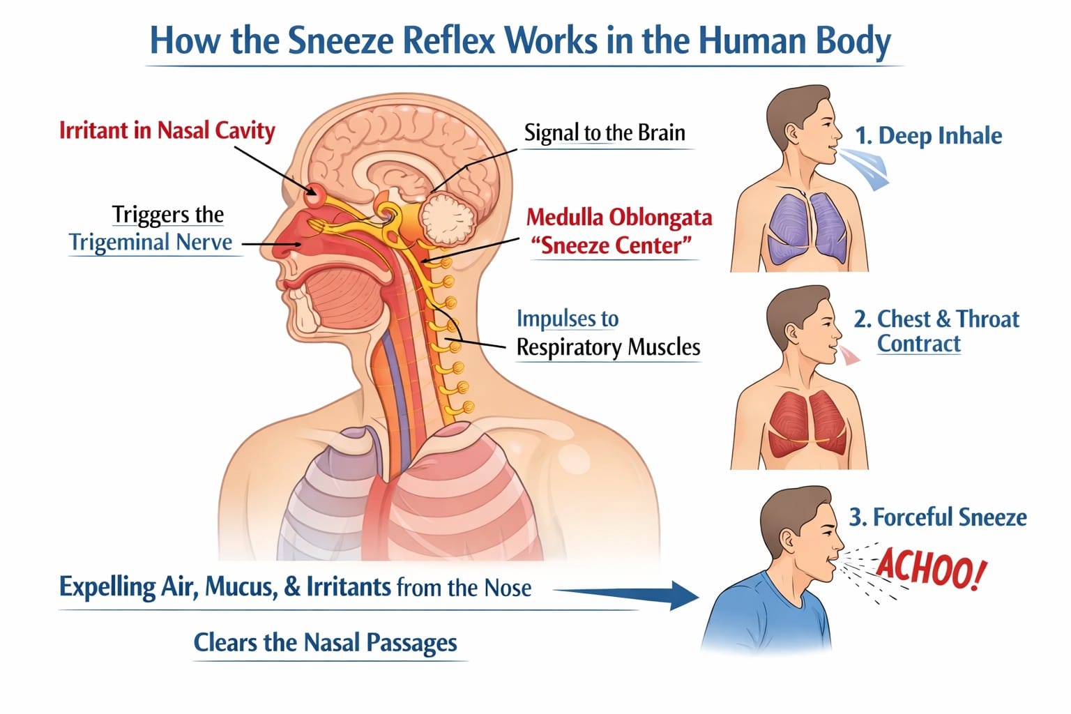 How the sneeze reflex works in the human body