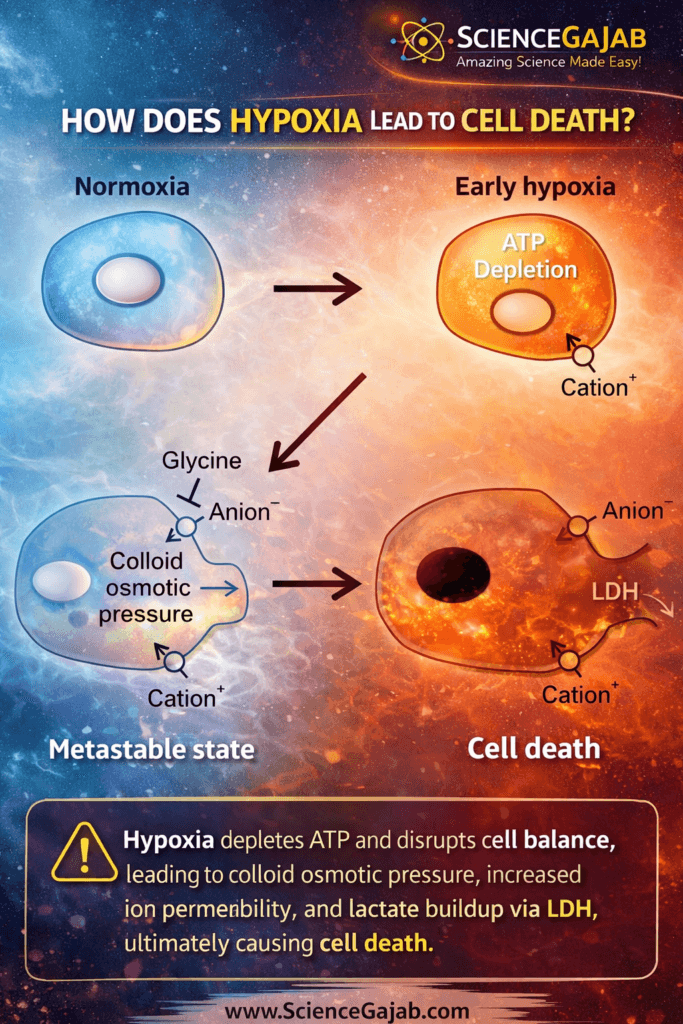 What happens when cells lose oxygen shocking hypoxia damage explained visually