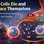 Simple visual explaining how old cells die and new cells replace them to keep your body healthy