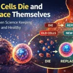 Simple visual explaining how old cells die and new cells replace them to keep your body healthy