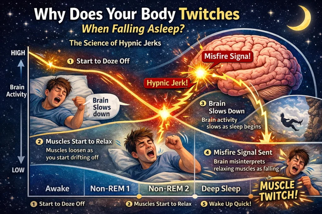 Why does your body twitch when falling asleep?