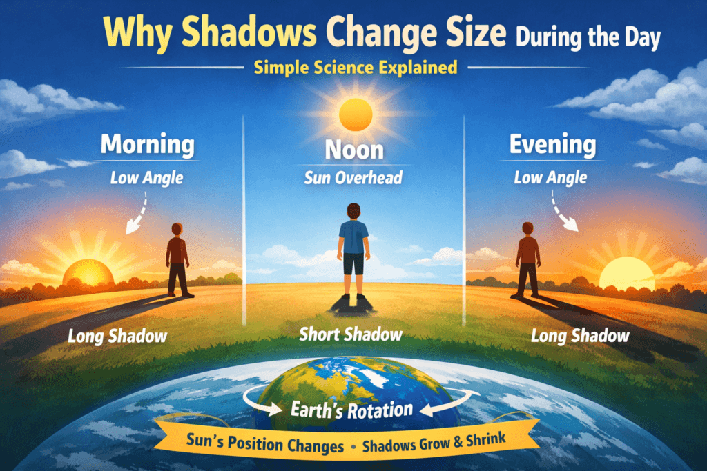 Why Shadows Change Size During the Day (Simple Science Explained)