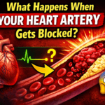 What happens when a coronary artery gets blocked thumbnail showing heart and clogged artery diagram