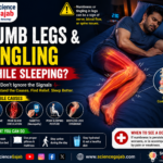 Person experiencing numb legs and tingling sensation while sleeping