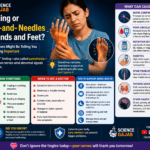 Person experiencing tingling and pins-and-needles sensation in hands and feet
