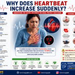 Person experiencing sudden fast heartbeat with heart rate illustration