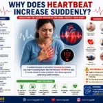 Person experiencing sudden fast heartbeat with heart rate illustration